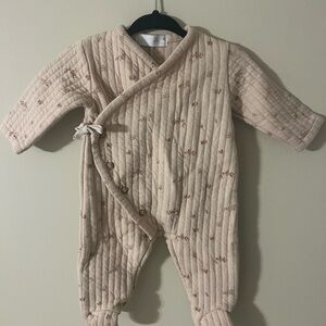 Zara Cream Quilted Kids Footie